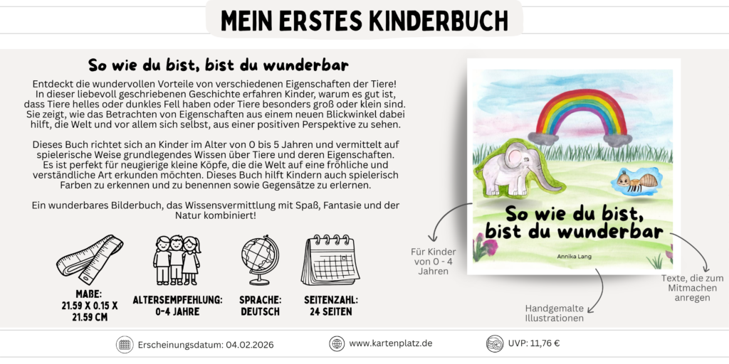 Mein erstes Kinderbuch - Kartenplatz - So wie du bist, bist du wunderbar